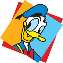 Vividly Colored Cartoon Character in a Square Frame