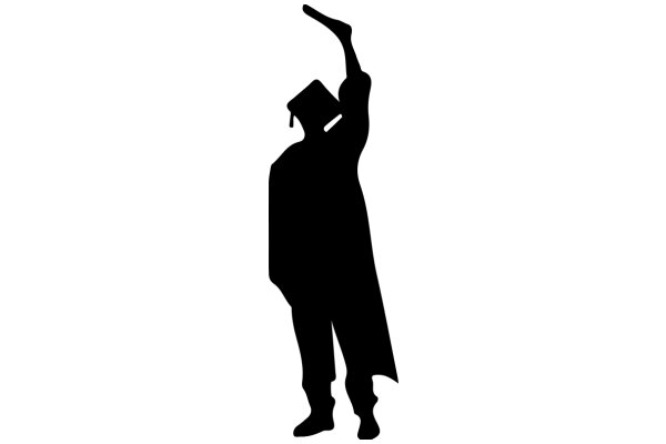 Silhouette of a Graduate with a Diploma