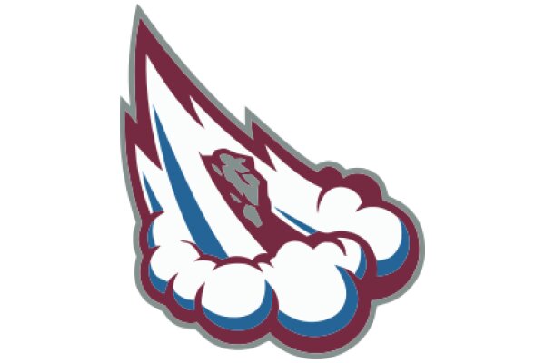 Stylized Team Logo with Clouds and Mountains