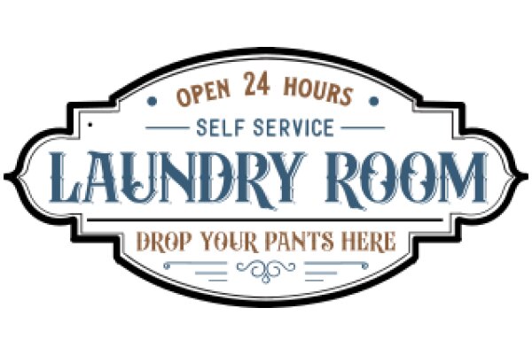 Laundry Room Sign: Open 24 Hours, Self Service, Drop Your Pants Here