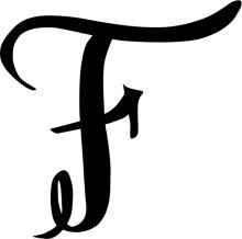 Stylized Letter 'F' with a Curly Tail