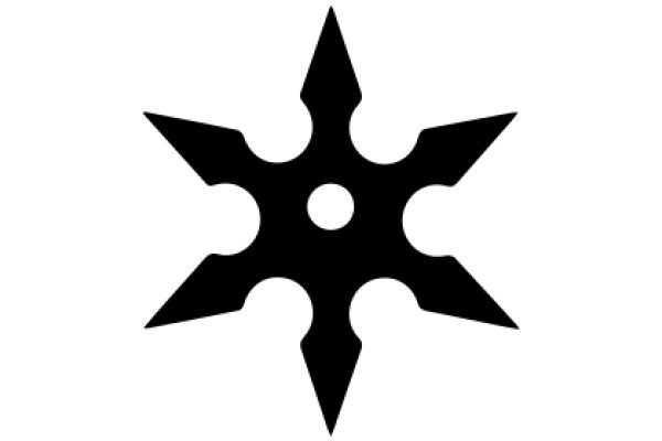 Stylized Black Star with Pointy Tips