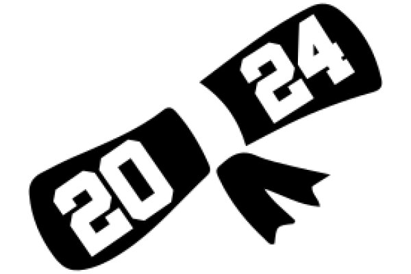 A Pair of Black Number 20 Banners with Number 24