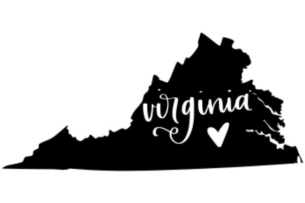 Virginia: A Silhouette of the State's Outline with a Heart