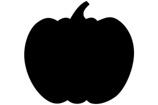 A Solid Black Apple Silhouette