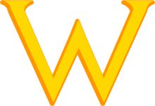 Vibrant Yellow Letter 'W' on a White Background