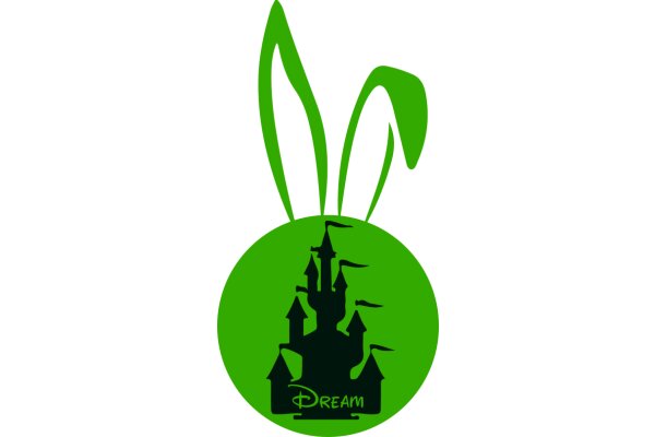 A Green Easter Bunny with a Disney Castle Dream