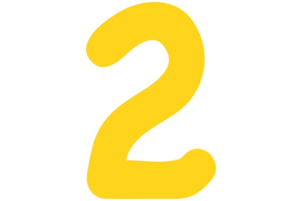 Simplistic Yellow Number Two