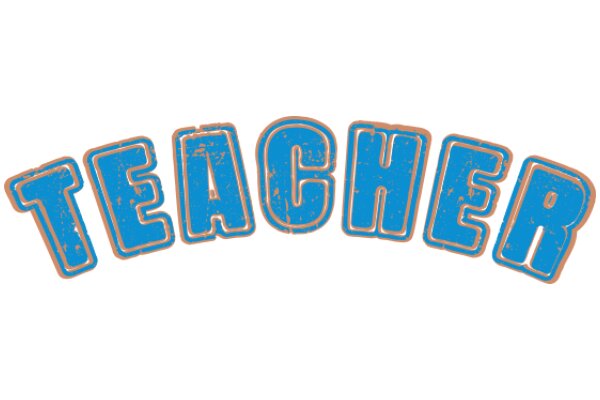 Vibrant Blue and Orange Sign for a Teacher