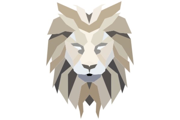 Stylized Lion Portrait with Abstract Design