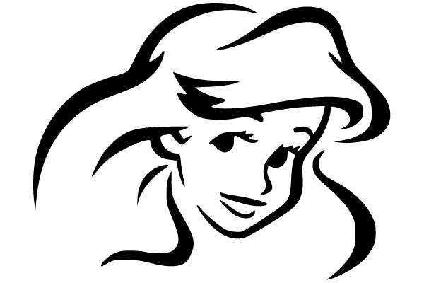 Stylized Portrait of a Female Character with Curly Hair and a Smile