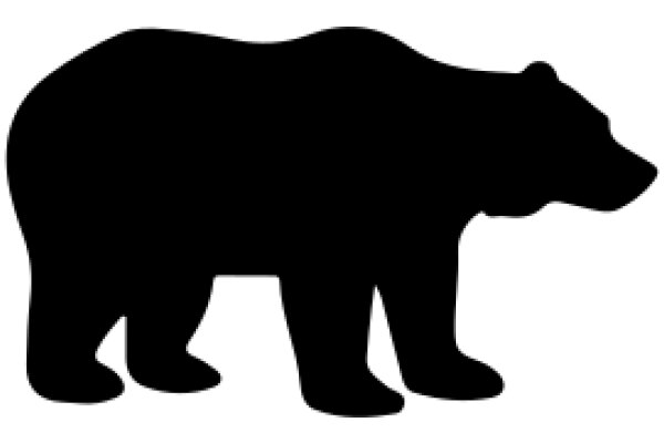 A Silhouette of a Bear on a White Background