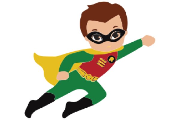 A Stylish Cartoon Character: A Boy in a Superhero Costume