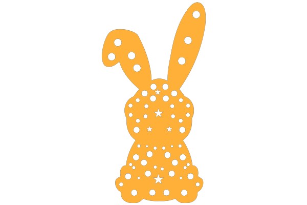 Vibrant Yellow Bunny Sticker with Star Patterns