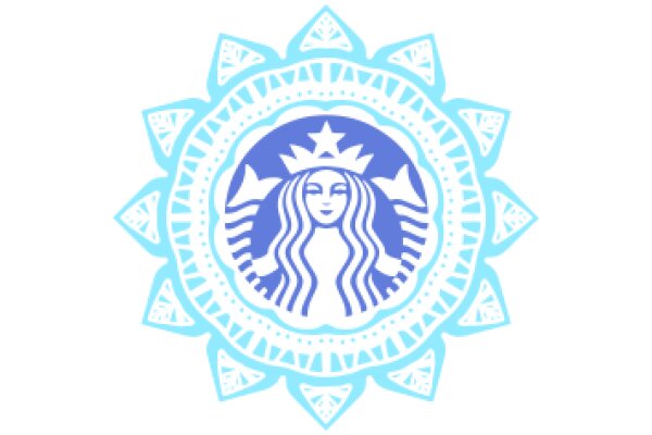 Stylized Starbucks Logo with Blue and White Design