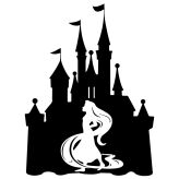 Silhouette of a Princess and a Castle