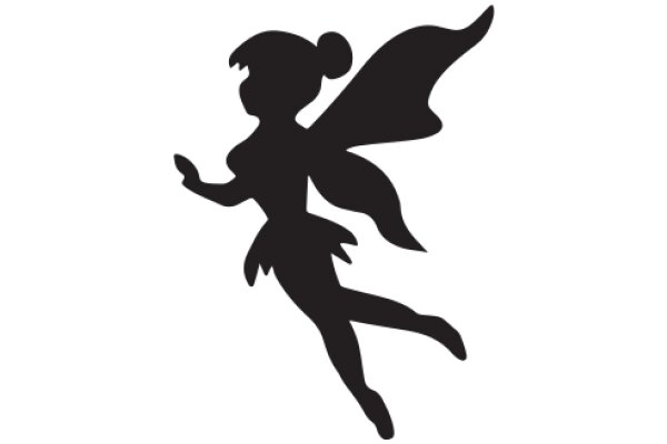 Silhouette of a Tinkerbell-like Character in Flight