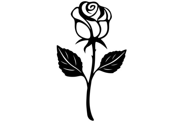 Elegant Rose with Leaves