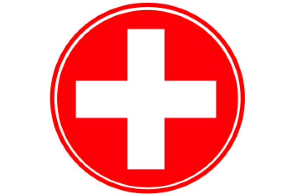 Vibrant Red Cross Symbol