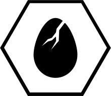 A Black and White Logo of an Egg with a Crack