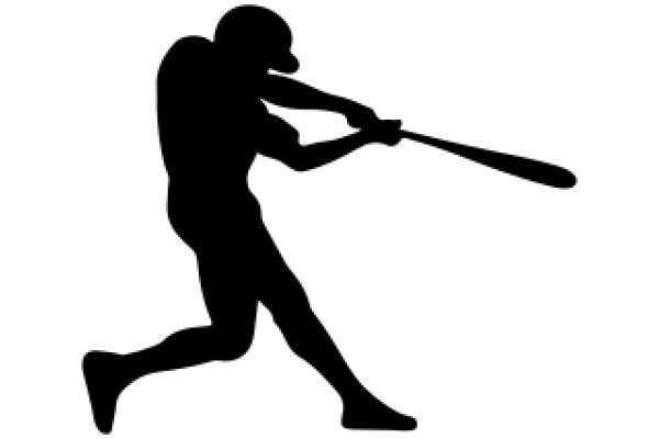 Silhouette of a Baseball Player in Action