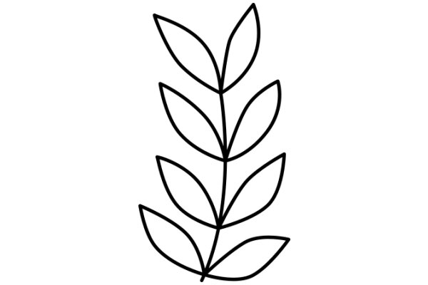 Simplistic Line Drawing of a Plant