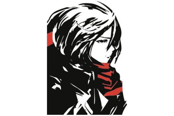 Stylized Portrait of a Character with a Red Scarf