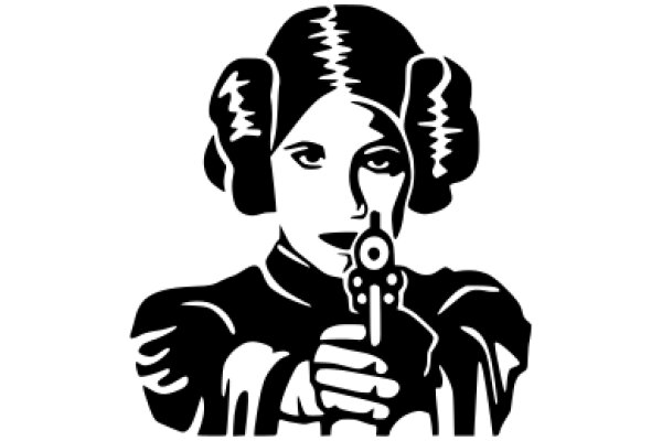 Stylized Portrait of a Woman with a Gun