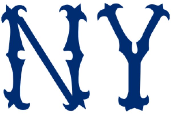 Stylized 'NY' in Blue with a Flourish