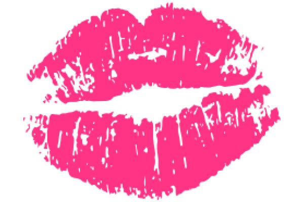 Vibrant Pink Lip Print on White Background