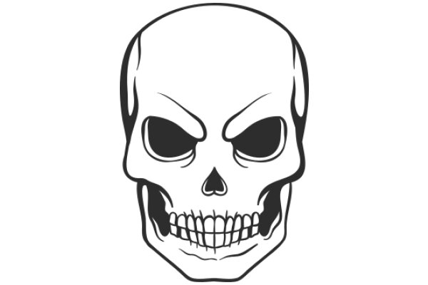 Stylized Skull Icon with Angry Expression