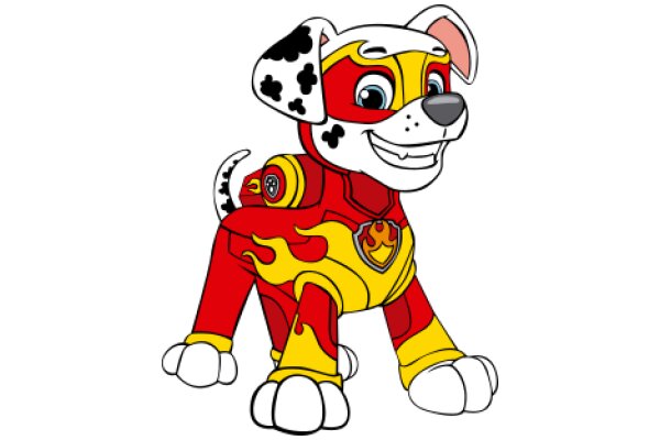 A Friendly Fire-Fighting Dog Mascot