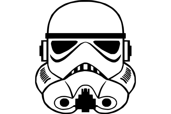 Stylized Icon of a Stormtrooper's Head with Earphones