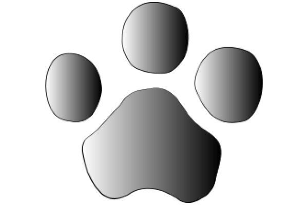 A Simple, Gray Pawprint Icon