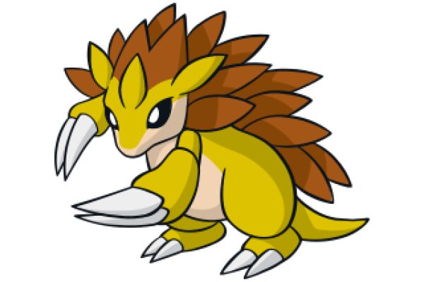 Adorable Animated Character: A Yellow and Brown Creature with a Spiky Hairdo