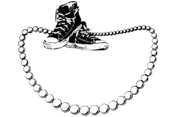 Vintage Converse Sneakers with Round Beads Necklace