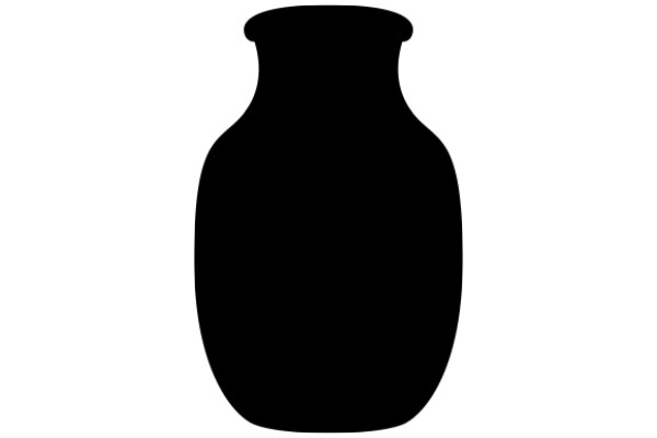 A Solid Black Vase on a White Background