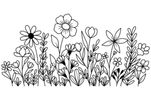 A Whimsical Garden: A Illustration of Flowering Plants