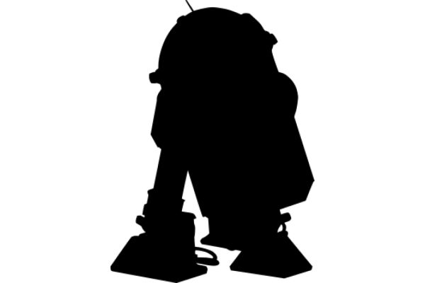 Silhouette of a Robot on a White Background