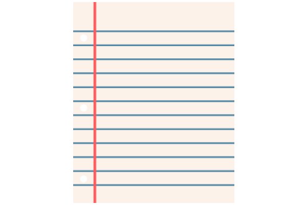 A Blank Notepad with Red Lines and Blue Ruling