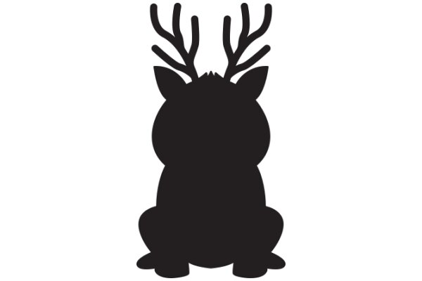 A Silhouette of a Deer's Head with Antlers