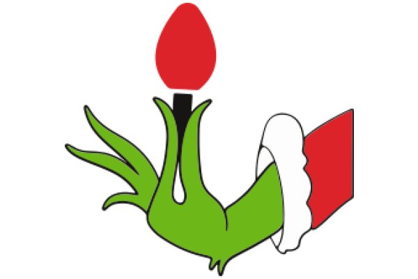 A Festive Illustration of a Red Candle and a Green Dragon