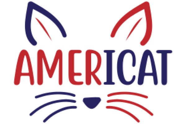 Stylized Logo of 'America' with a Cat's Face