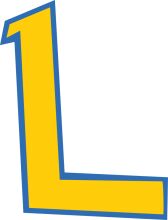 A Vibrant Letter 'L' in Blue and Yellow