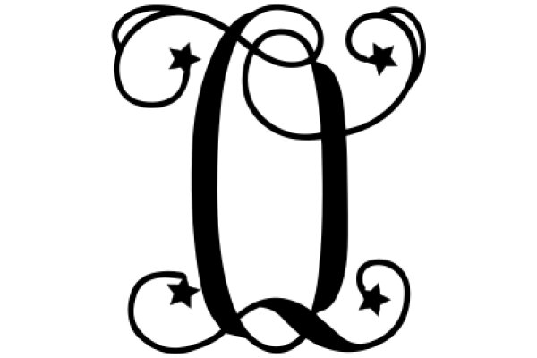 Monogram Design: A Stylish Letter Q with a Star and Swirls