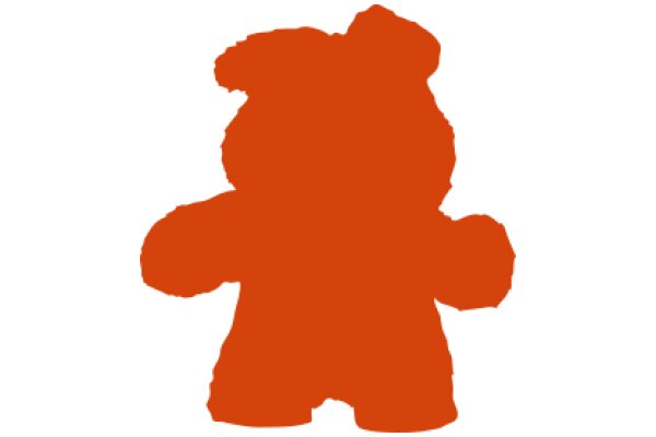 Vivid Orange Silhouette of a Bear-like Figure