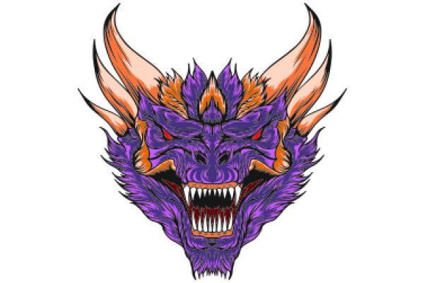 Fierce and Fantastical: A Monsterous Illustration of a Purple and Orange Dragon