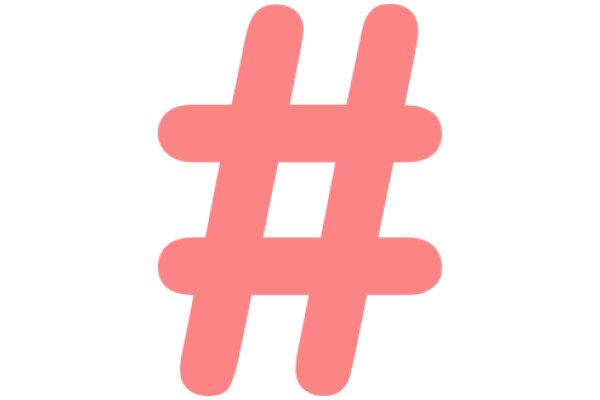 Pink Pixelated Hashtag Symbol