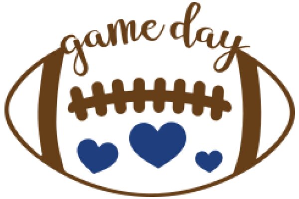 Game Day Football Logo with Blue Hearts