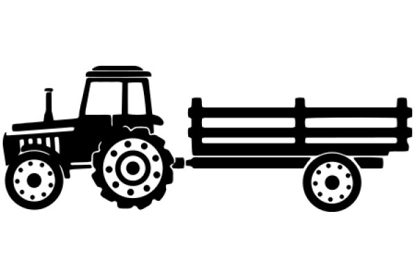 A Classic Illustration of a Tractor Pulling a Wagon